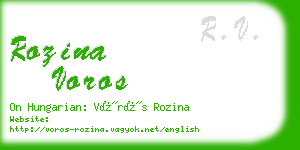 rozina voros business card